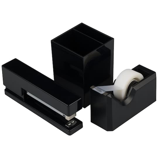 JAM Paper Stapler, Tape Dispenser &#x26; Pen Holder Trio Kit